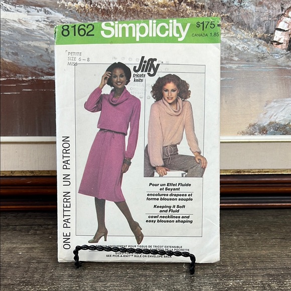 Vtg Simplicity Jiffy Cowl Neck Knits Pattern Cut - Picture 1 of 5
